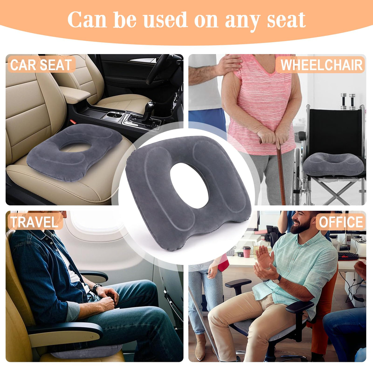 AirSwim Inflatable Hemorrhoid Pillow, Inflatable Donut Cushion for Sitting - image 4