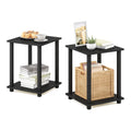 Furinno Simplistic 2-Tier Side Table Set of 2 - Americano Nightstand