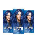 Schwarzkopf LIVE Semi-Permanent Hair Dye - 095 Electric Blue (Pack of 3)