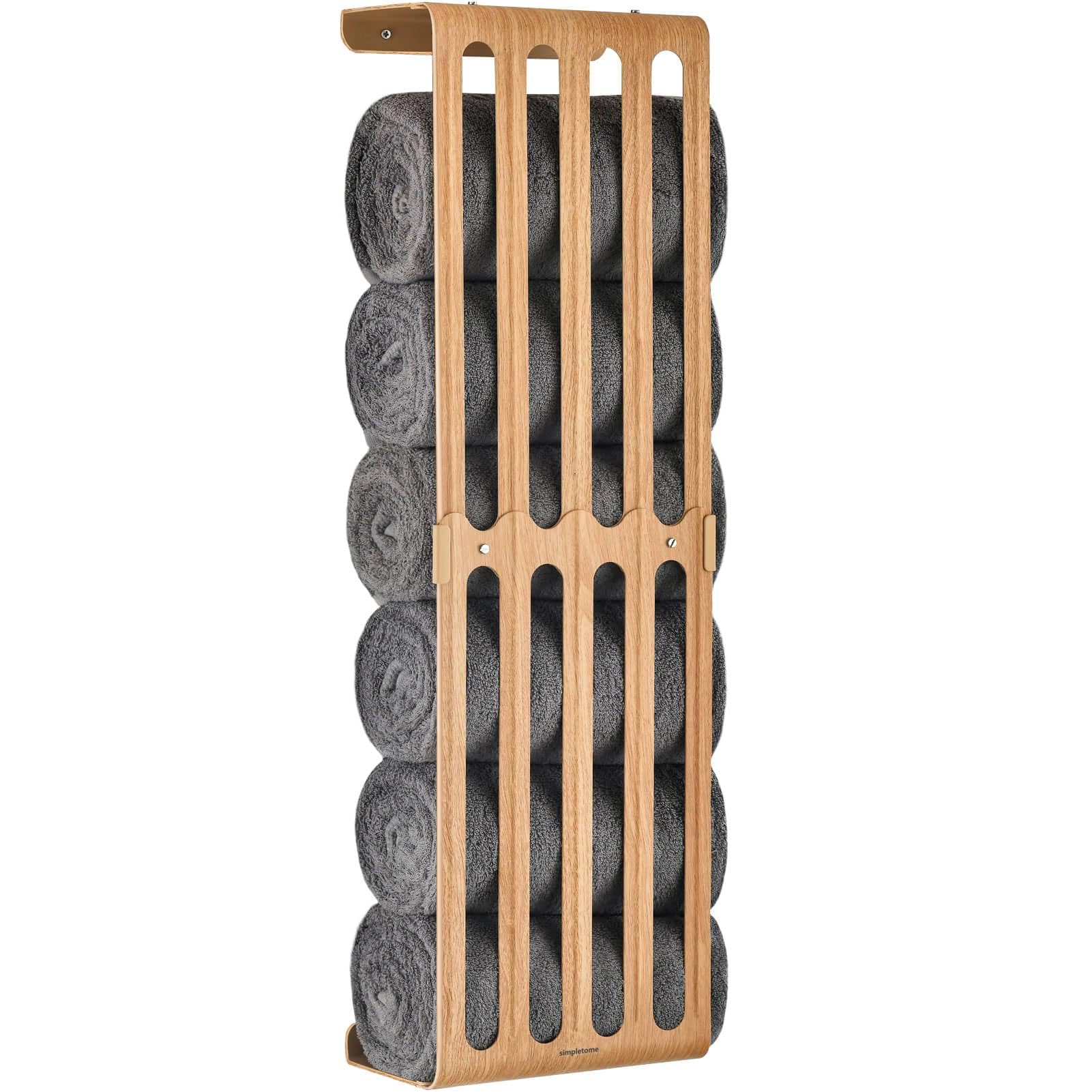 Simpletome Adjustable Wall Mount Towel Rack - Carbon Steel Storage Shelf