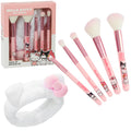 Hello Kitty Makeup Brush Set with Fluffy Headband – 5 Piece Beauty Kit