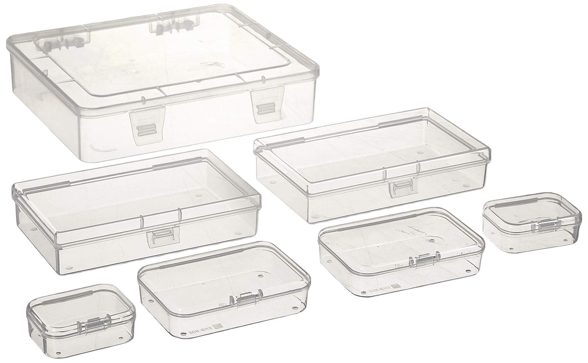 Goodma 7 Pieces Mixed Sizes Rectangular Clear Plastic Storage Box - image 1