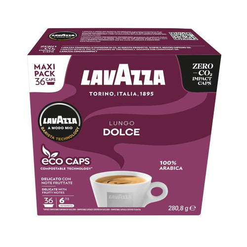 Lavazza A Modo Mio Lungo Dolce Coffee Capsules - 100% Arabica - 36 Pods