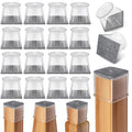 Jolof Store Square Chair Leg Floor Protectors - 24 Pcs Silicone Pads