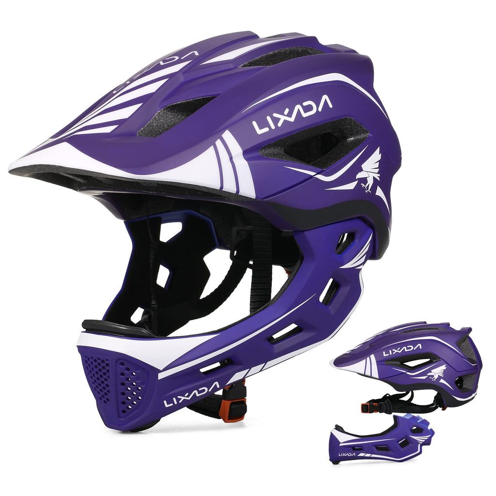Lixada Kids Full Face Bike Helmet | Detachable 2-in-1 Design | 52-58cm