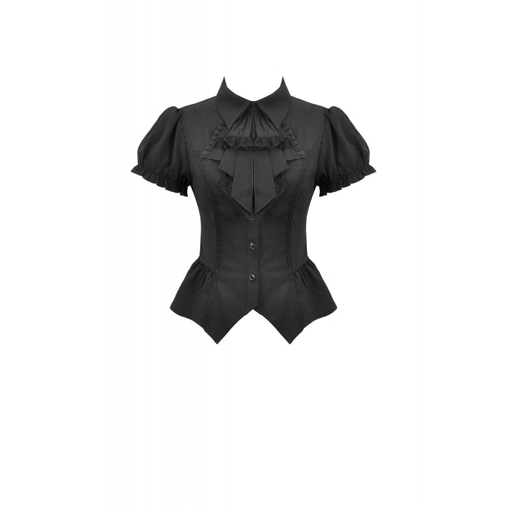 Dark in Love Gothic Lace Waist-Shaping Blouse | Black Corset Style