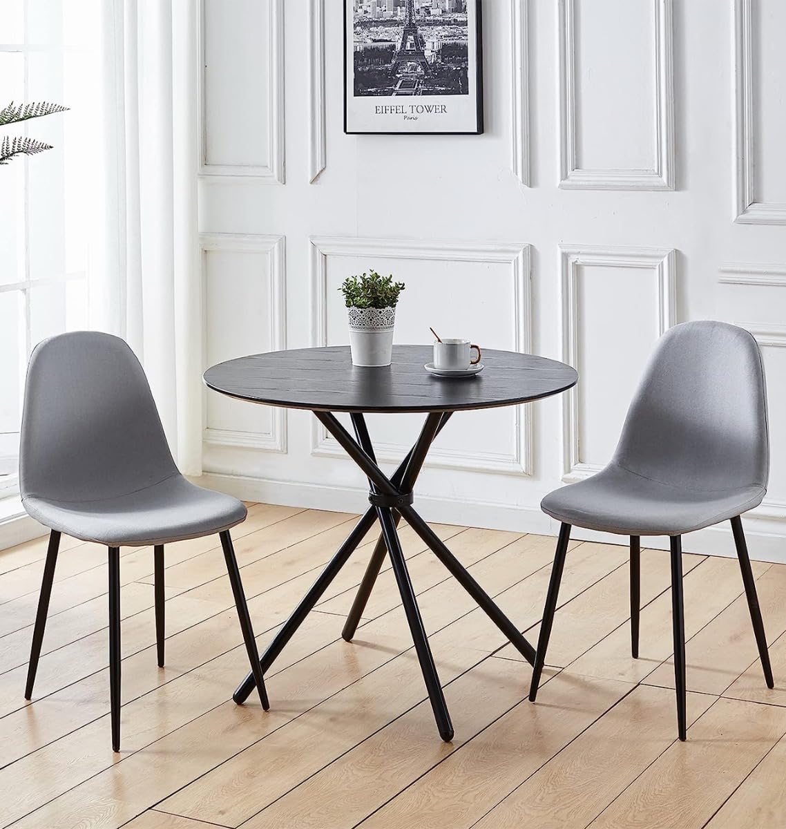 Hallowood Furniture Cullompton 90cm Round Dining Table and Chairs Set 2 - image 1