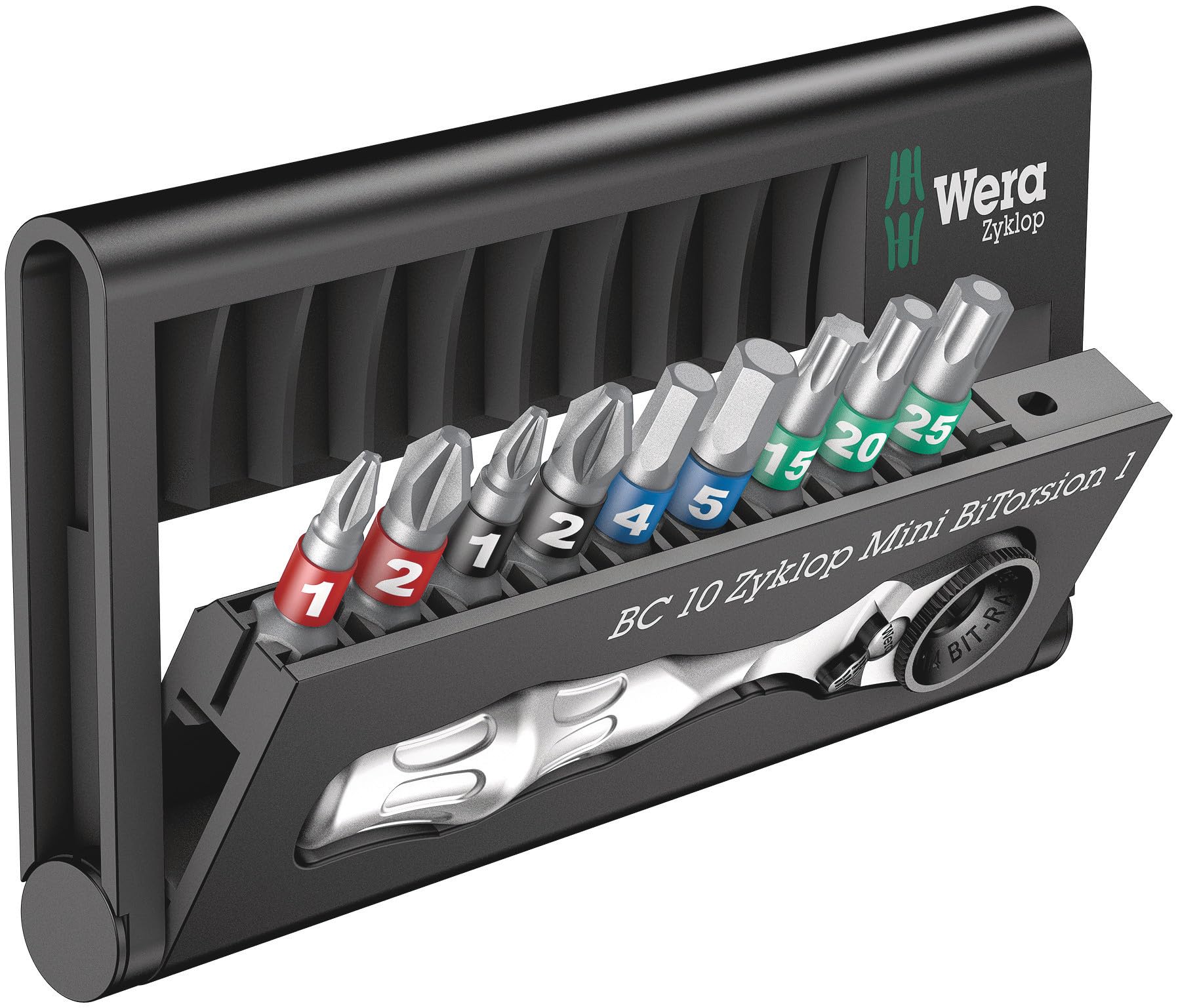 Wera Zyklop Mini BiTorsion 1 Bit Set - 10 Piece Precision Tool Kit