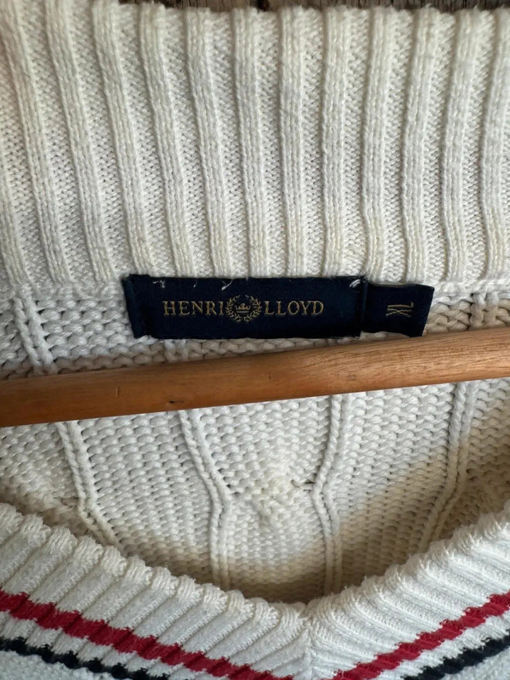 Original 1990s Henri Lloyd cable knit jumper sweater XL