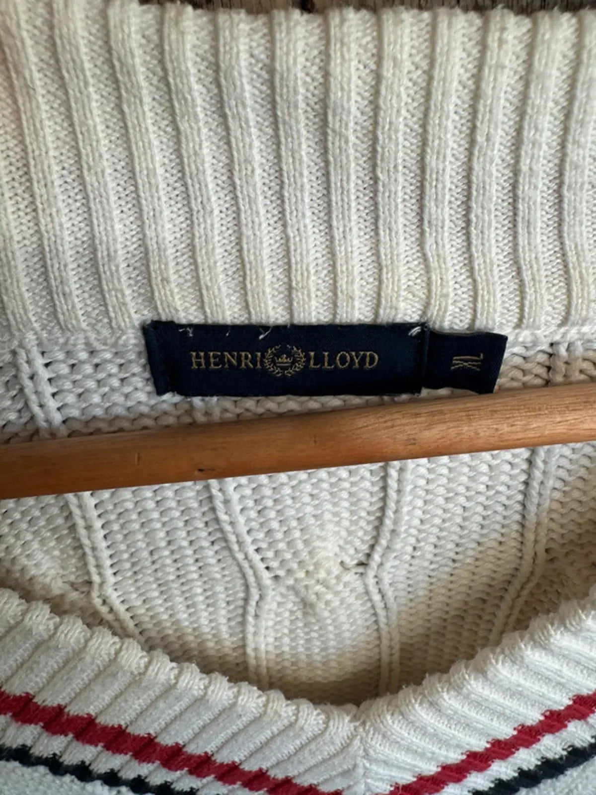 Original 1990s Henri Lloyd cable knit jumper sweater XL