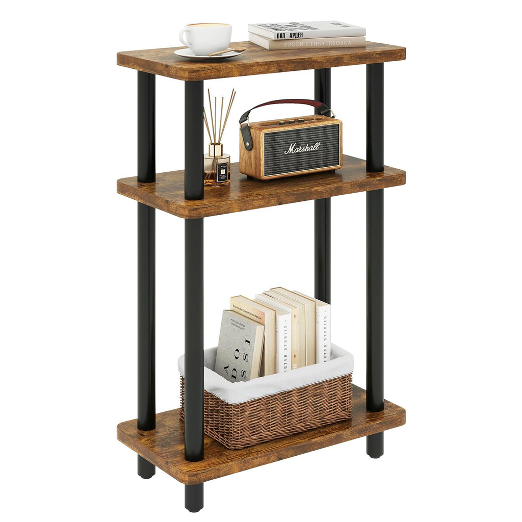 IBUYKE Narrow Side Table – 3-Tier Slim End Table with Storage Shelf
