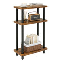 IBUYKE Narrow Side Table – 3-Tier Slim End Table with Storage Shelf