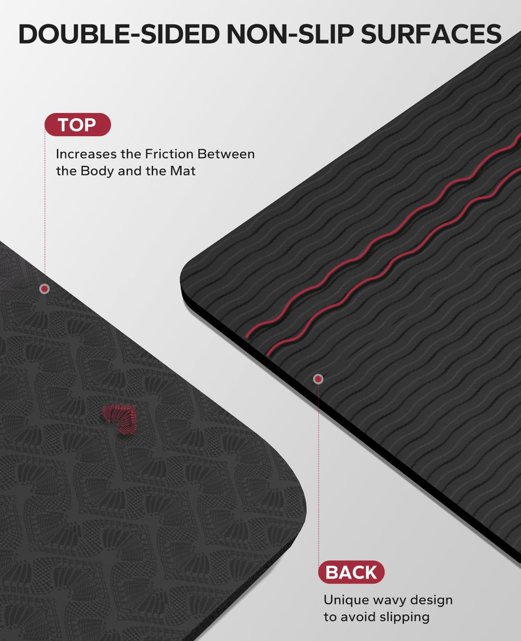 HAPBEAR Extra Large Yoga Mat – 6mm Thick Non-Slip TPE Exercise Mat