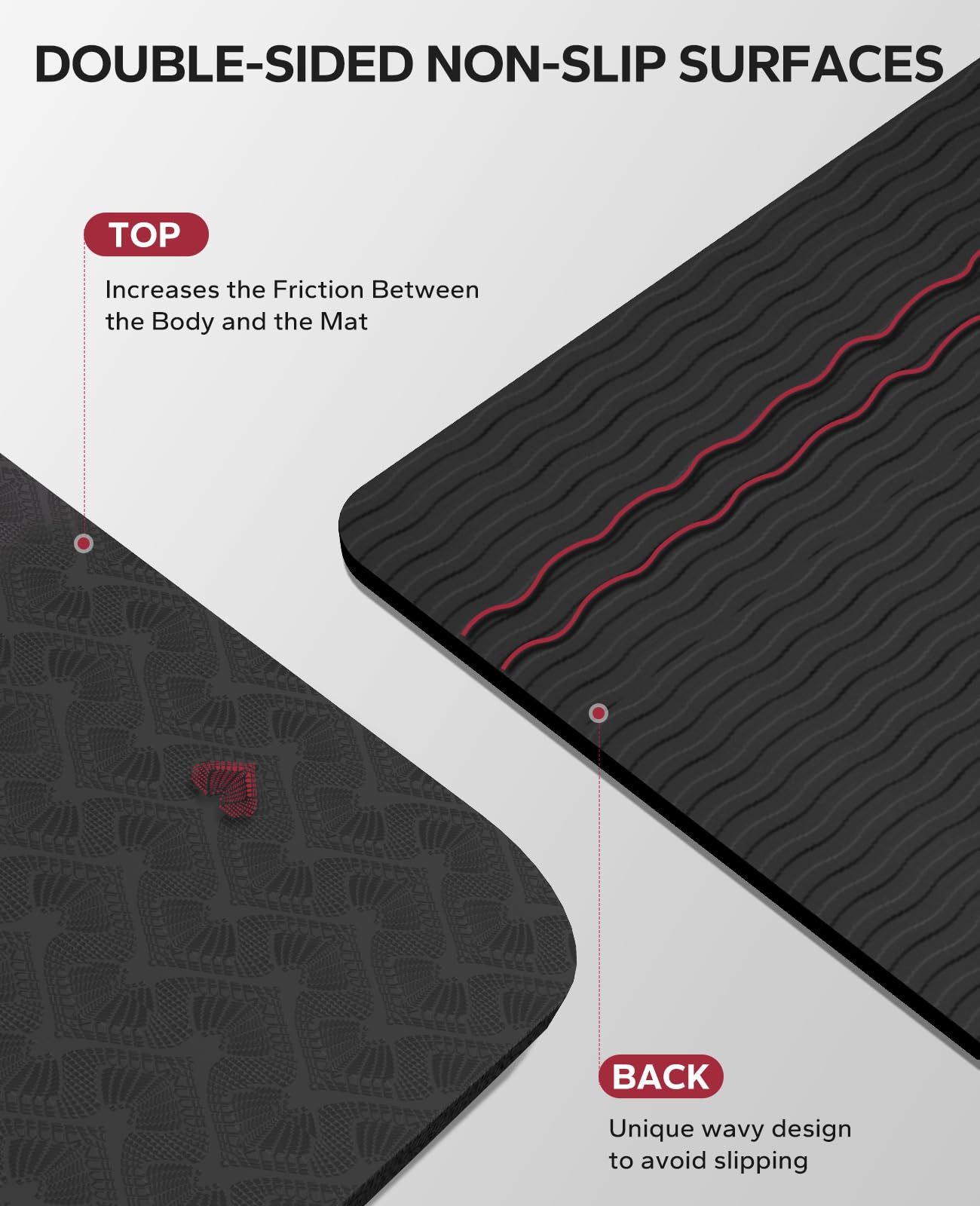 HAPBEAR Extra Large Yoga Mat – 6mm Thick Non-Slip TPE Exercise Mat