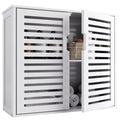 HITNET Bamboo Bathroom Wall Cabinet | White Medicine Storage Organizer