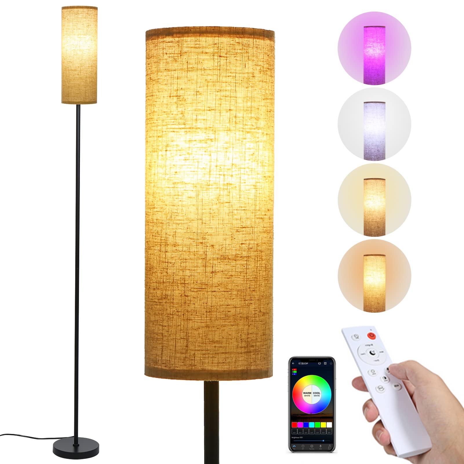 Neoglint Smart RGB LED Floor Lamp | App & Remote Control Dimmable Tall Lamp