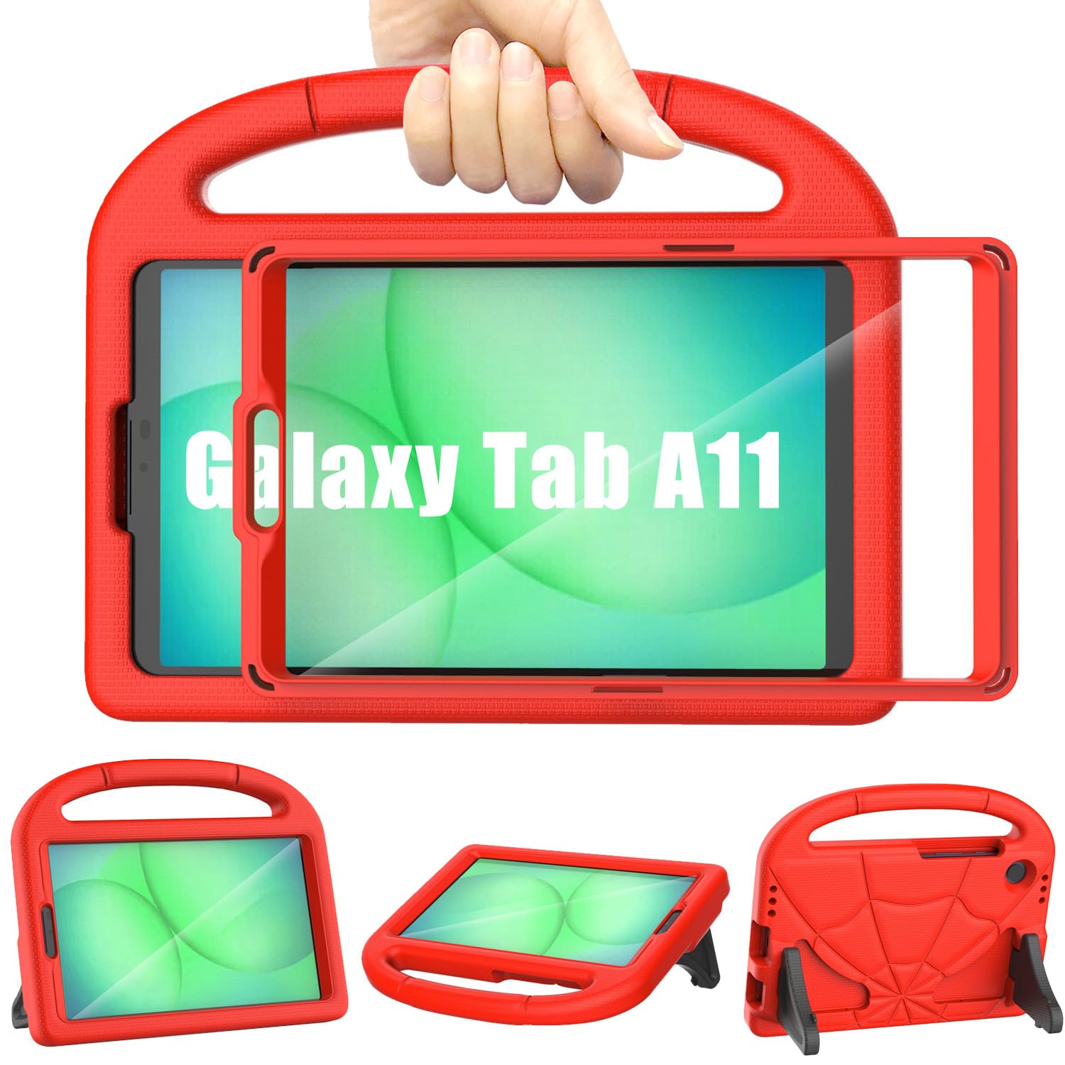 Mansiruyi Kids Case for Samsung Galaxy Tab A11/A9 8.7" – Shockproof Red