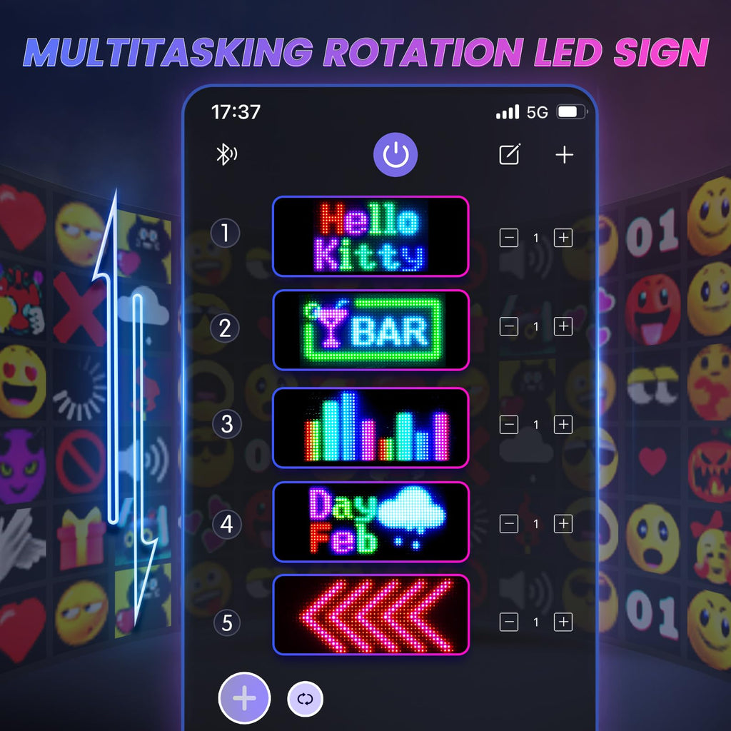 Jolof Store Double Row Scrolling LED Car Sign | Programmable Bluetooth Matrix
