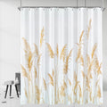 Jolof Store Yellow Wheat Lace Shower Curtain – Anti-Mould Polyester