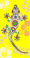 Miracle Home. Microfibre Beach Towel, 100% Polyester, Yellow, 75 x 145 cm