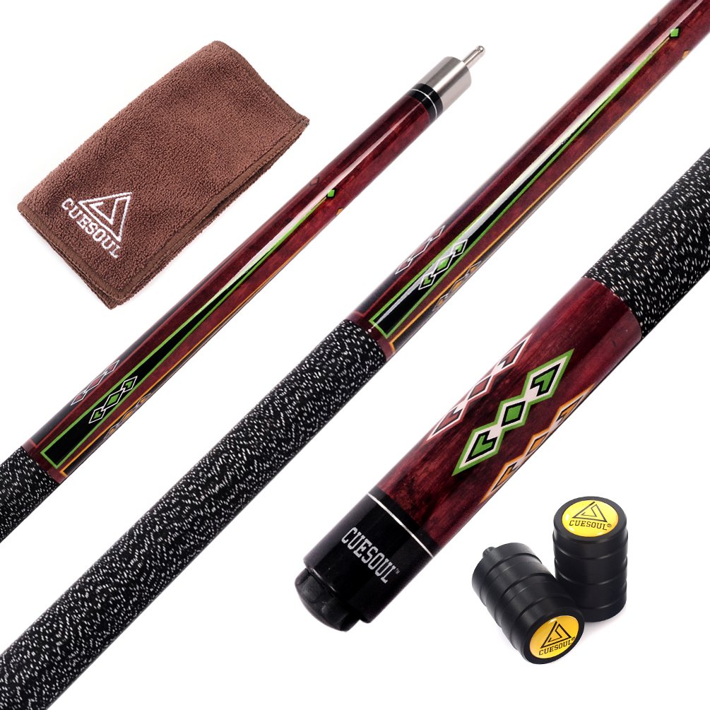 CUESOUL 58" Canadian Maple Pool Cue Stick | 13mm Tip & Irish Linen Wrap