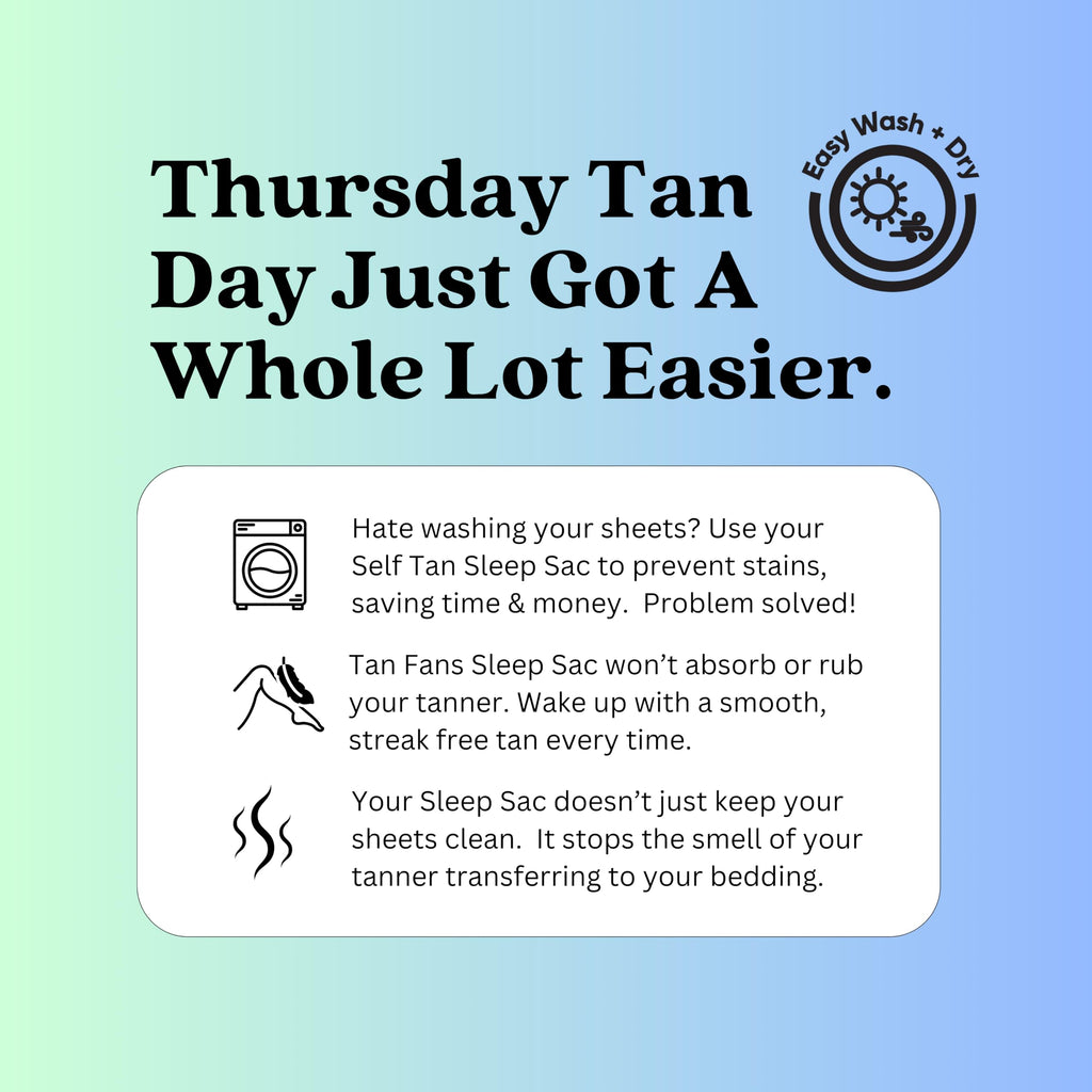 Tan Fan Self Tan Sleep Sac – Cooling Silky Poly Tanning Bedding Protector