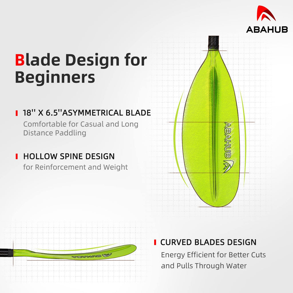 Abahub Carbon Fiber Kayak Paddle – 90.5 Inch Lightweight Oar with Leash