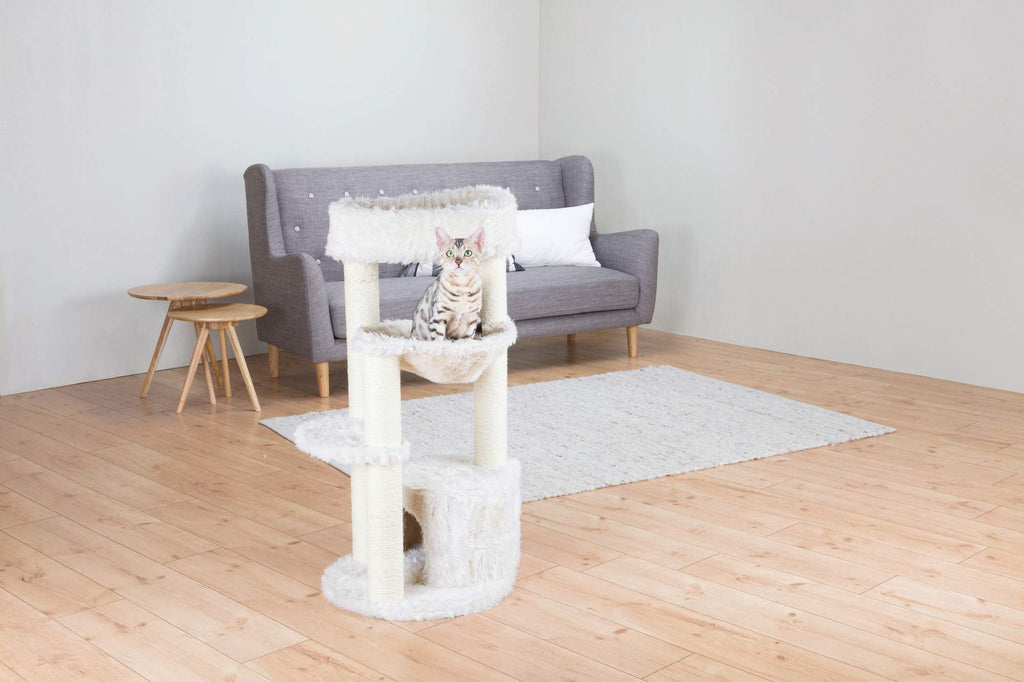 TRIXIE Baza Cat Tree – 38.5 Inch Scratching Post with Plush Hammock