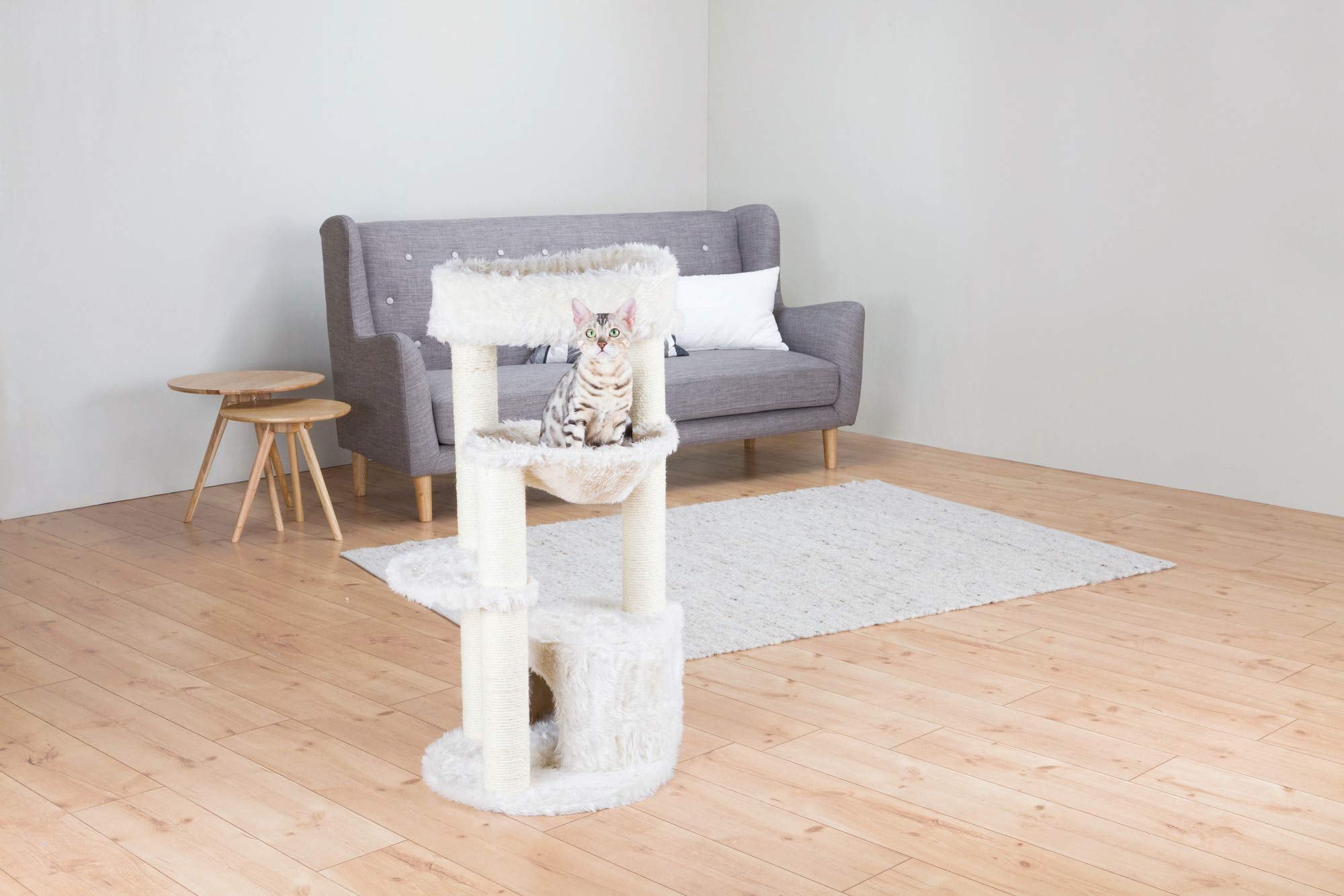 TRIXIE Baza Cat Tree – 38.5 Inch Scratching Post with Plush Hammock
