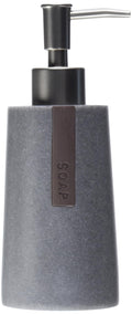 Sealskin Pierra Soap Dispenser – Grey Polyresin with Wood-Look Detail