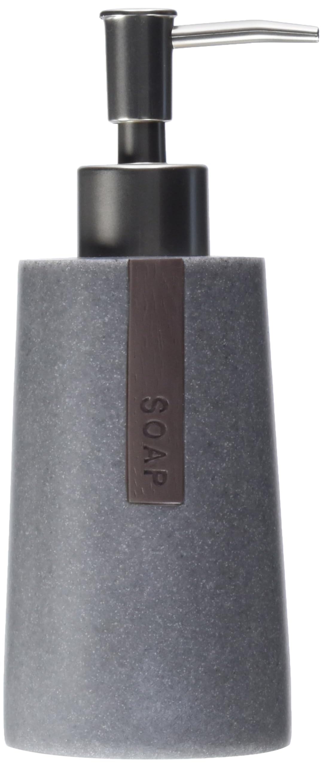 Sealskin Pierra Soap Dispenser – Grey Polyresin with Wood-Look Detail