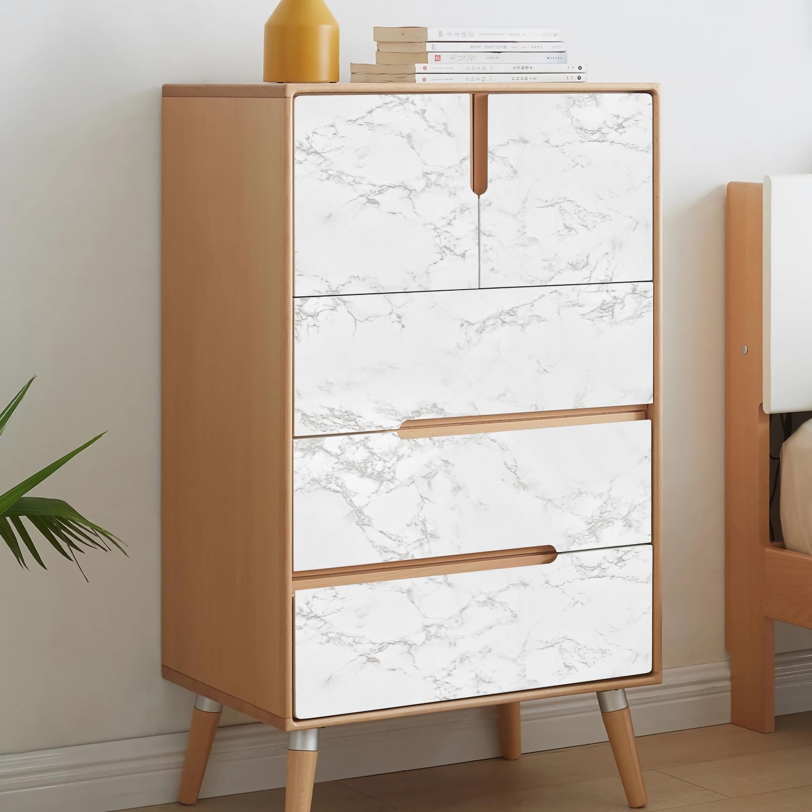 Hode White Marble Vinyl Wrap – 90cmx600cm Self Adhesive Wallpaper
