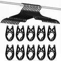 10 Pack Black Foldable Travel Hangers, PP Plastic Lightweight Clothes Hangers, Compact Portable Travel Coat Hooks for Space Saving Storage