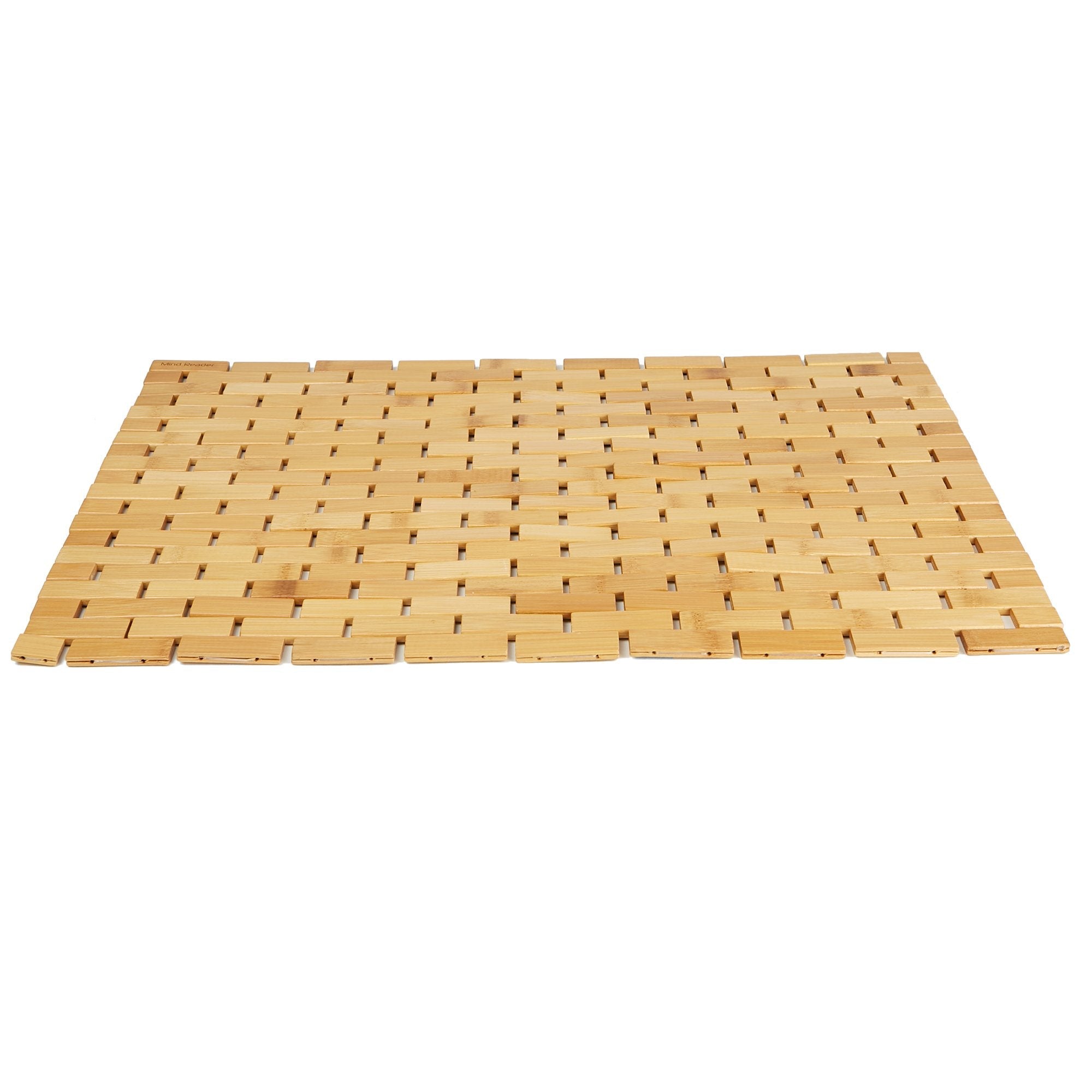 Mind Reader Bamboo Bath Mat – Luxury Roll-Up Anti-Slip Shower Mat, Brown