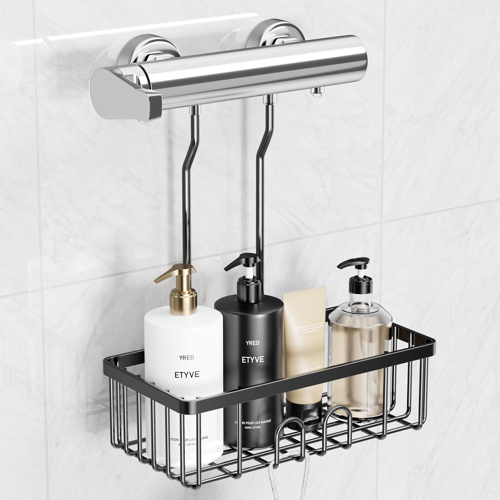Pickpiff Stainless Steel Shower Caddy – No-Drill Hanging Storage Rack
