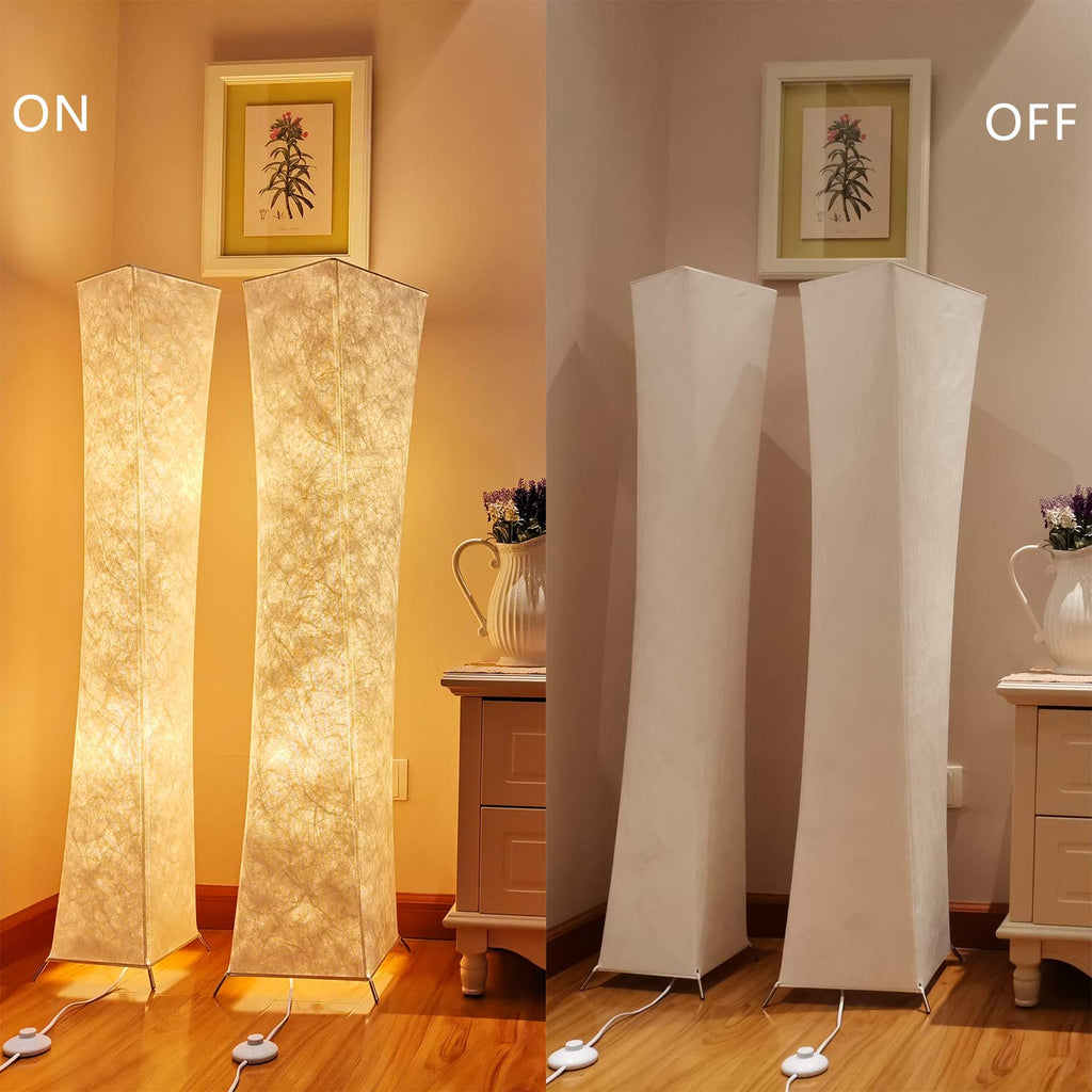Modern Arc Floor Lamp – Tall White Fabric Standing Light