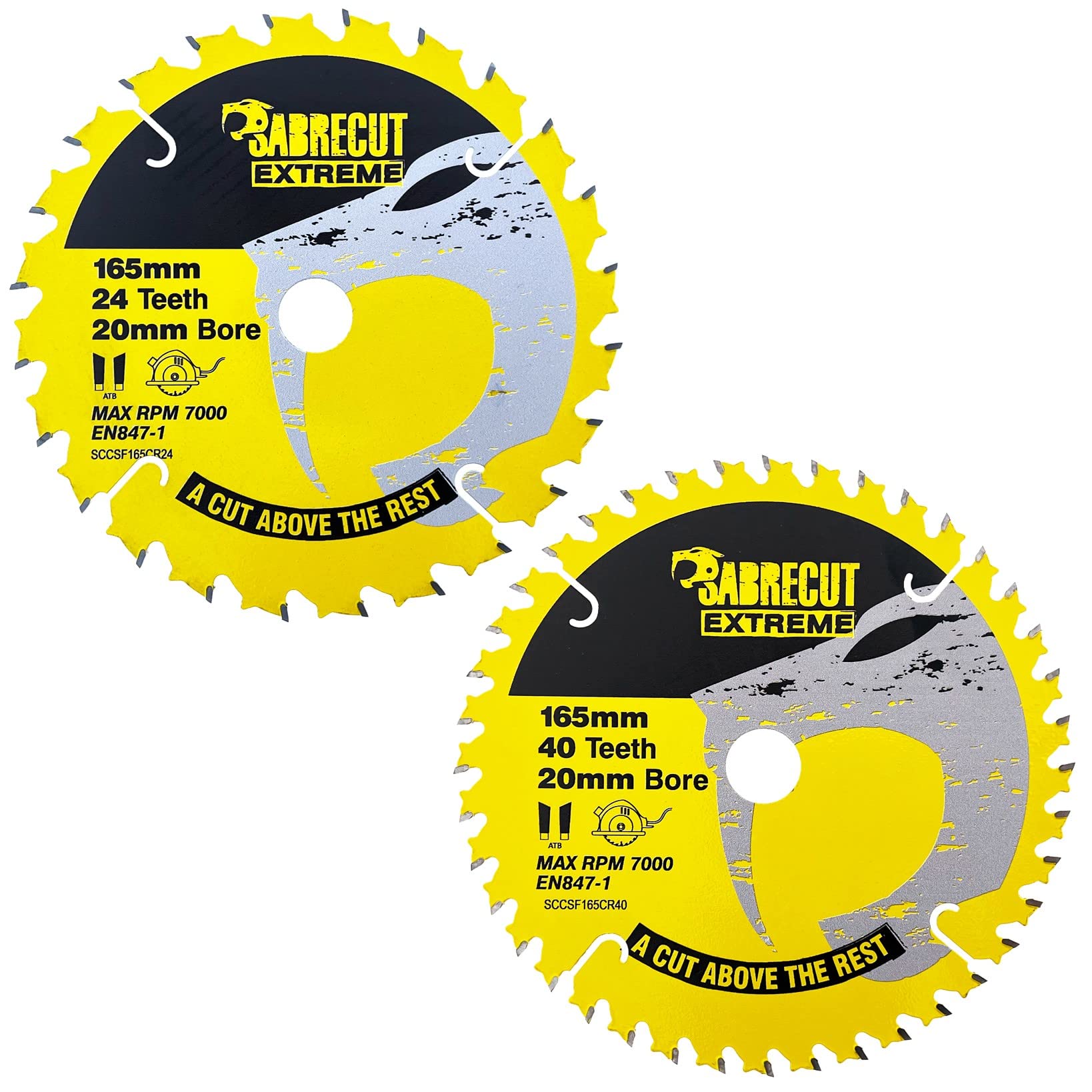 SabreCut 165mm Circular Saw Blade Twin Pack | 24T & 40T Thin Kerf