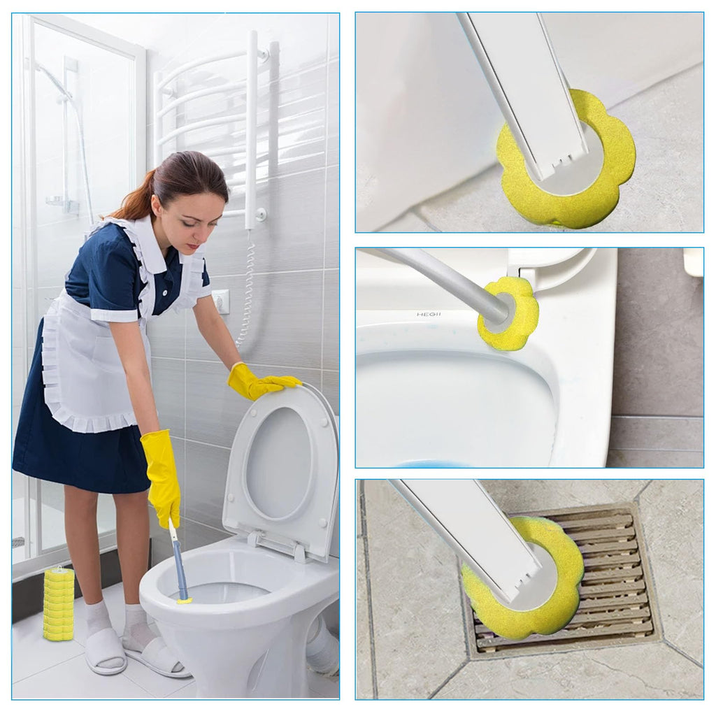 Disposable Toilet Brush Refills,30 Pcs Toilet Wand Replacement Heads-Yellow - image 5