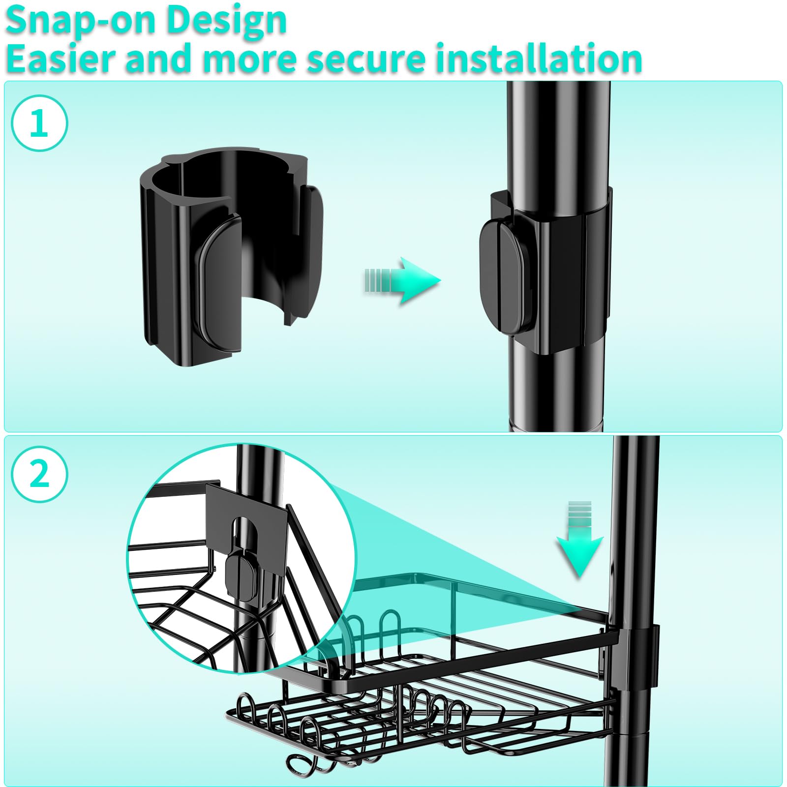 HapiRm Telescopic Shower Caddy – 4-Tier Rustproof Corner Organizer
