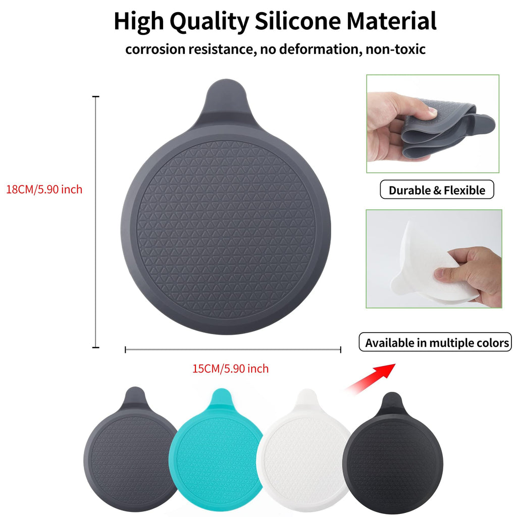Tomario Silicone Bathtub Stopper, 6" Extra Large Sink Plug, Universal Shower Drain Tub Stopper for Kitchen Sink Bathroom Black