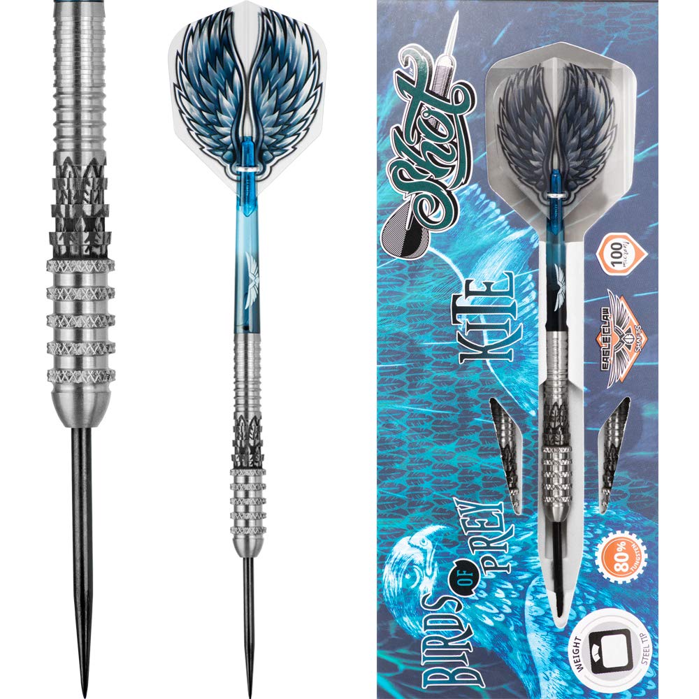 Shot! Darts Birds of Prey Kite Steel Tip Dart Set - 80% Tungsten 25g