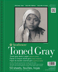 Strathmore 400 Toned Sketchpad – 9x12 Grey Fine Grain Paper, 50 Sheets