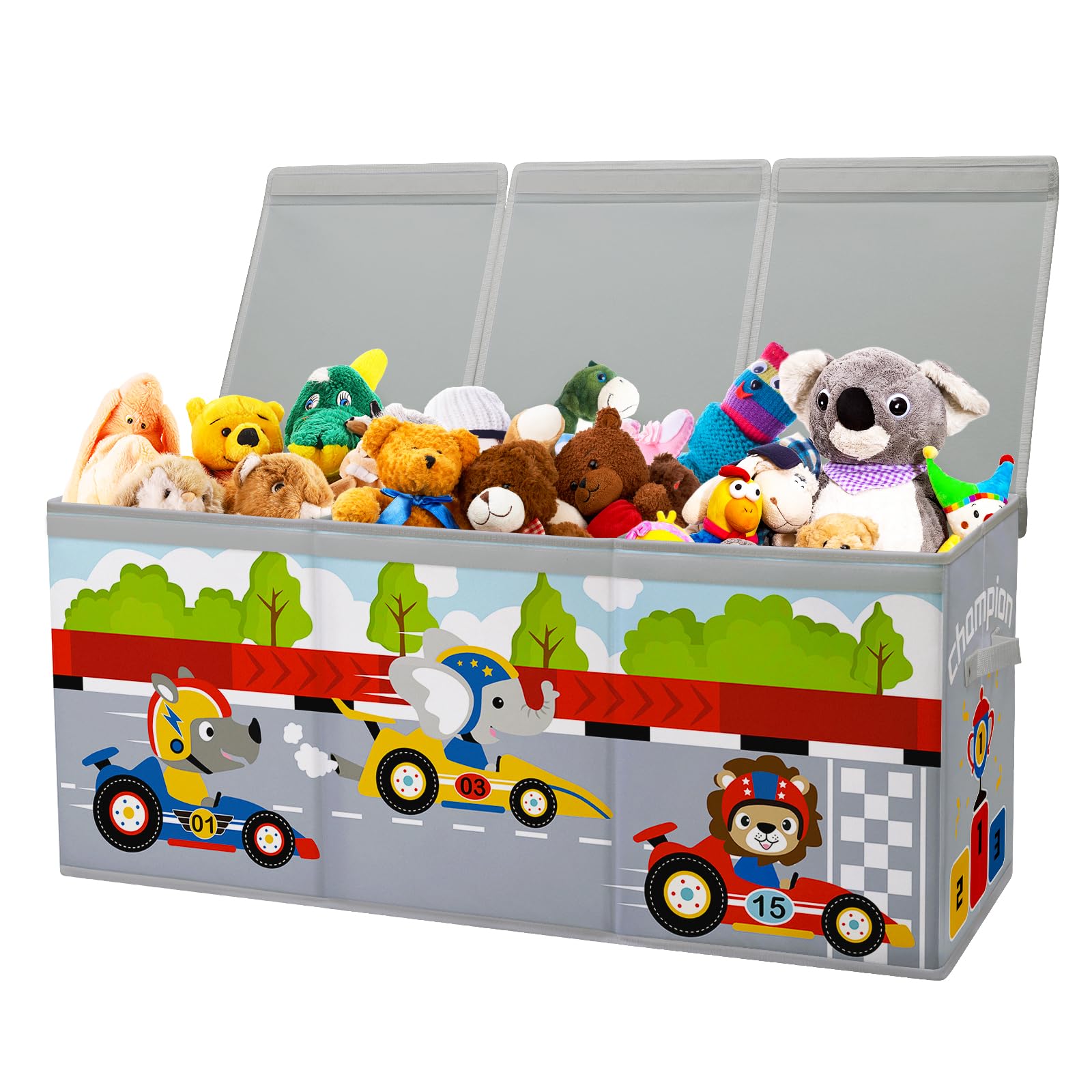 Decalsweet Extra Large Toy Storage Box – Foldable Oxford Toy Chest for Kids