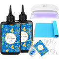 Bsrezn UV Resin Kit with Light | 200g Clear Hard Epoxy for Jewelry Making