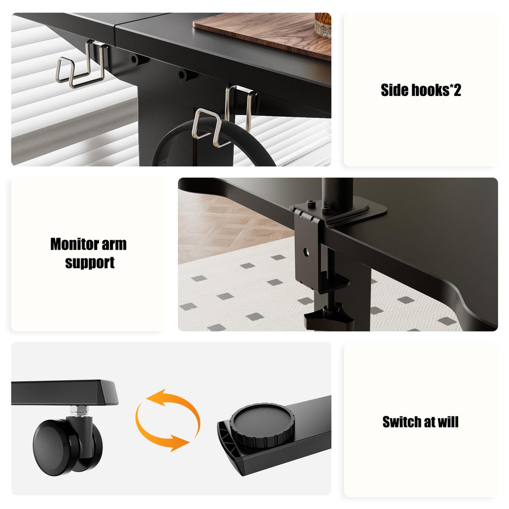 ERGOMAKER Low Height Electric Standing Desk, Lifts 48-75cm, 80x60cm, Black - image 5