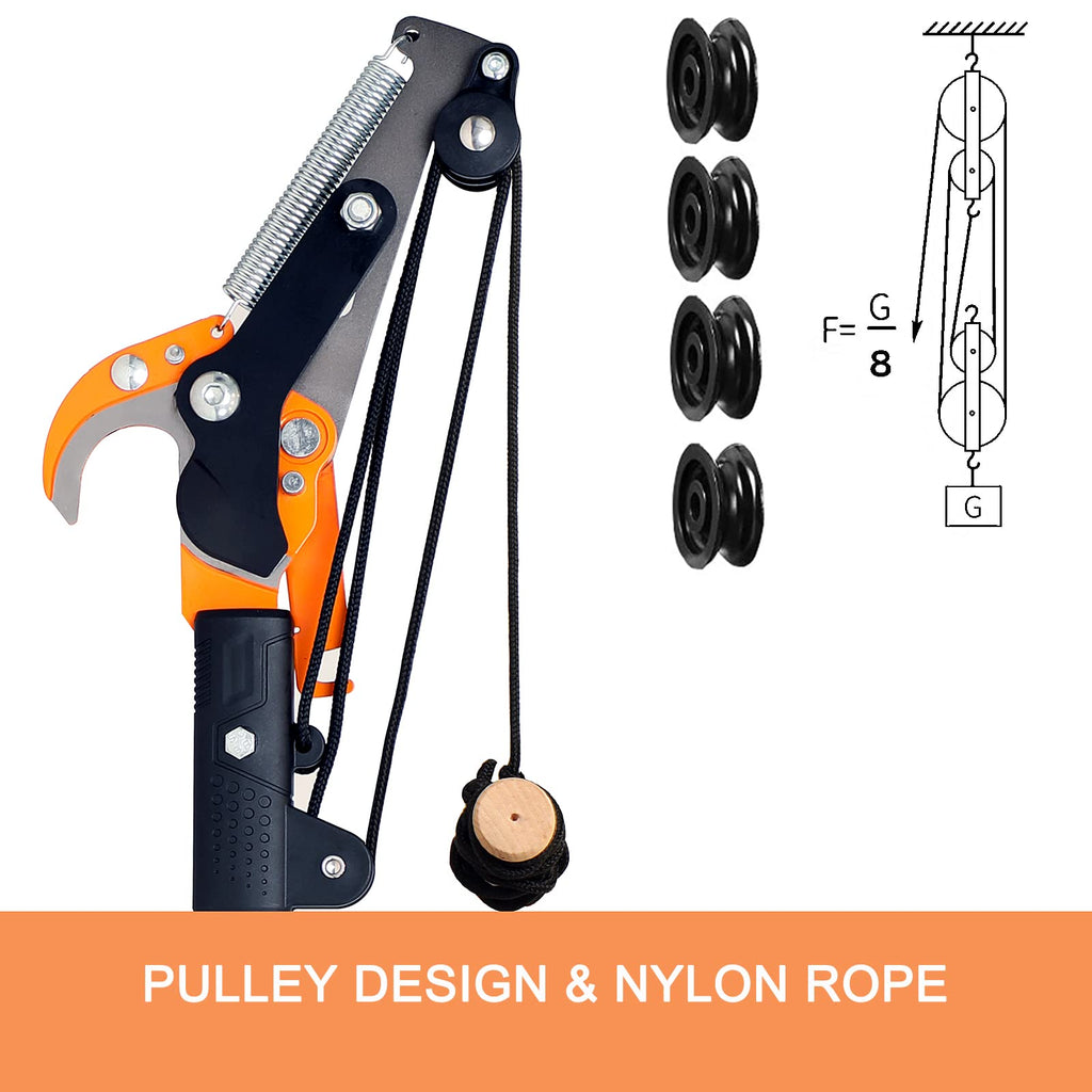 GARCARE 2-in-1 Pole Saw and Tree Pruner | Telescoping 1.4-2.1m Reach