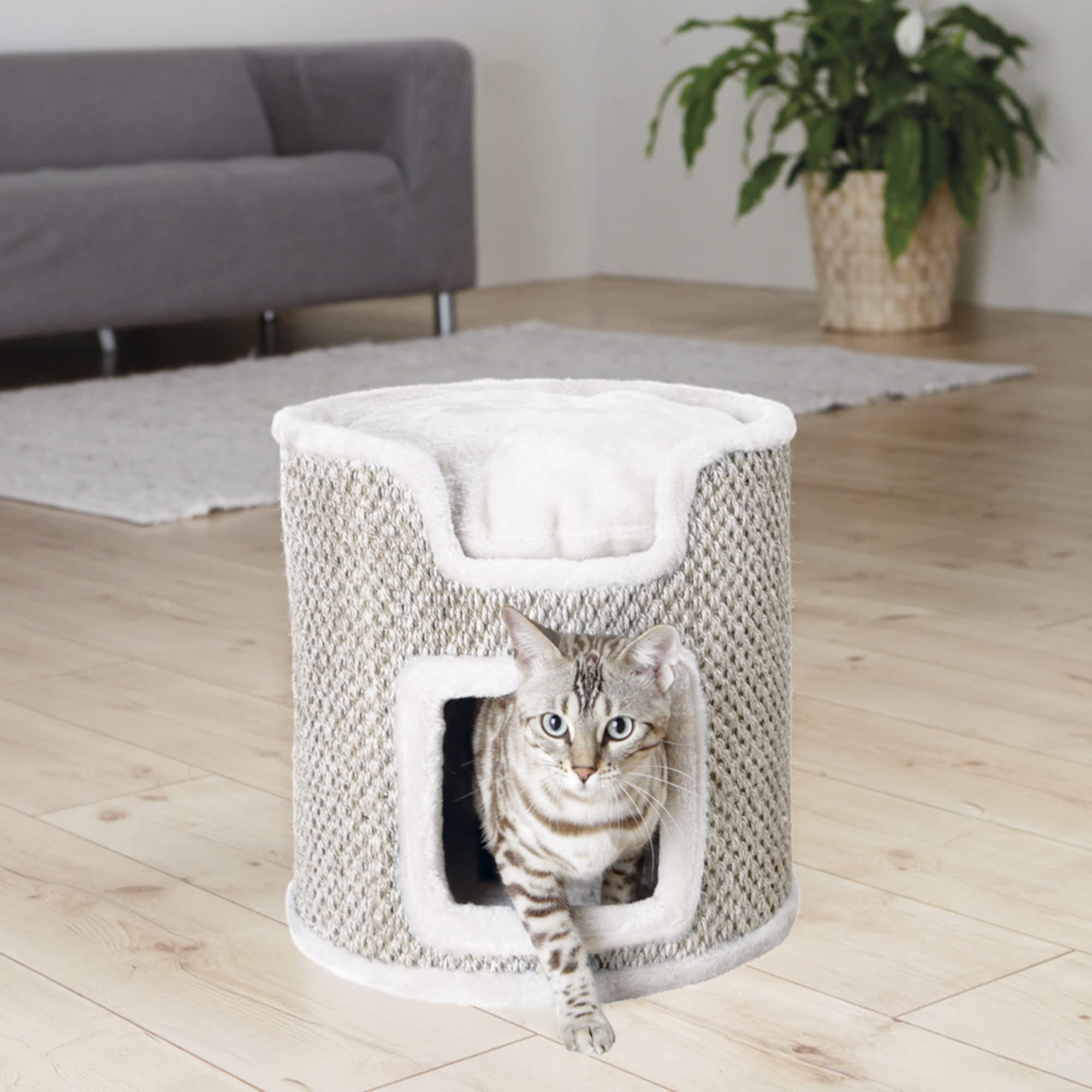 Trixie Ria Cat Tower - Sisal Scratching Condo with Padded Platform