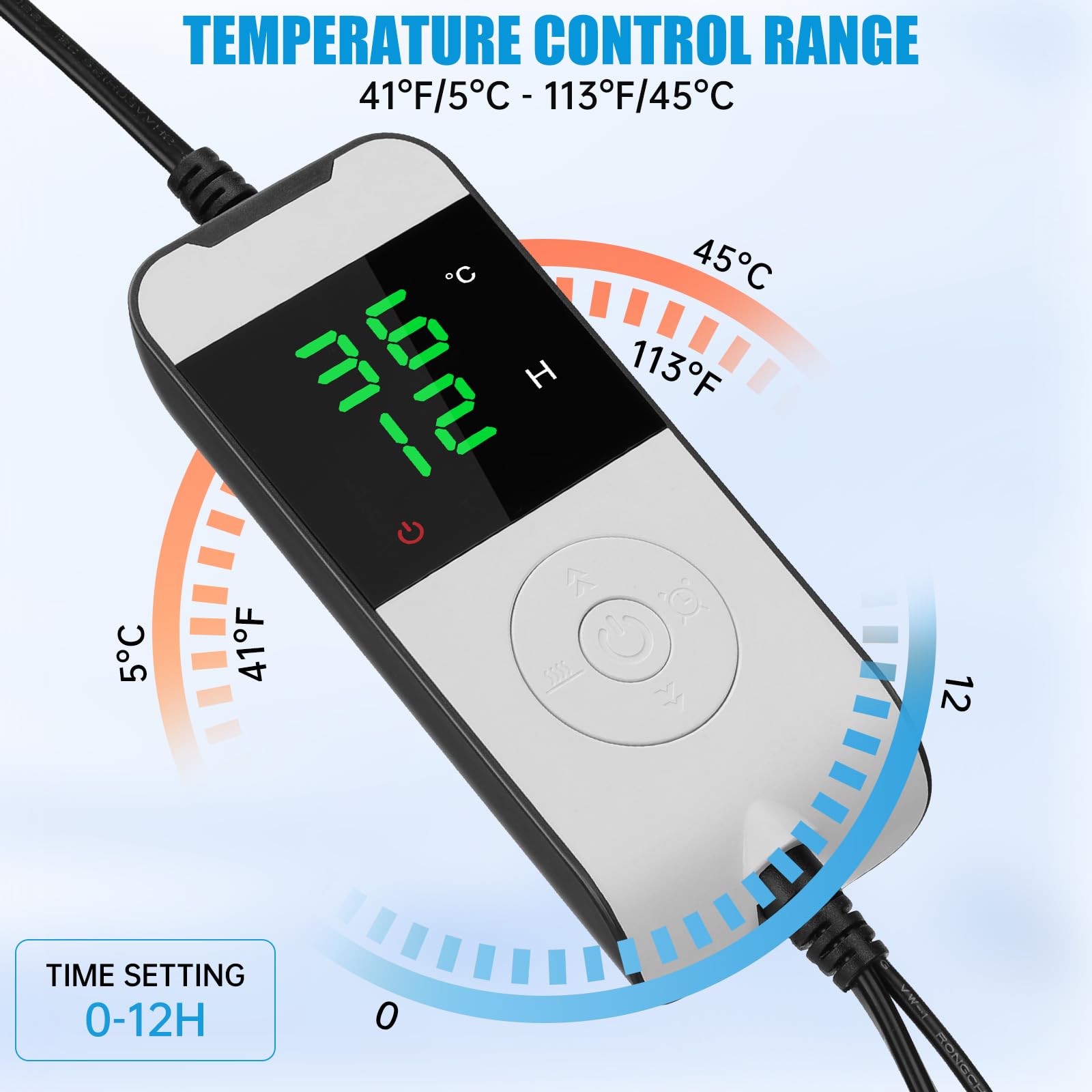 WADEO Seedling Heat Mat with Thermostat - 30W Waterproof Plant Heating Pad
