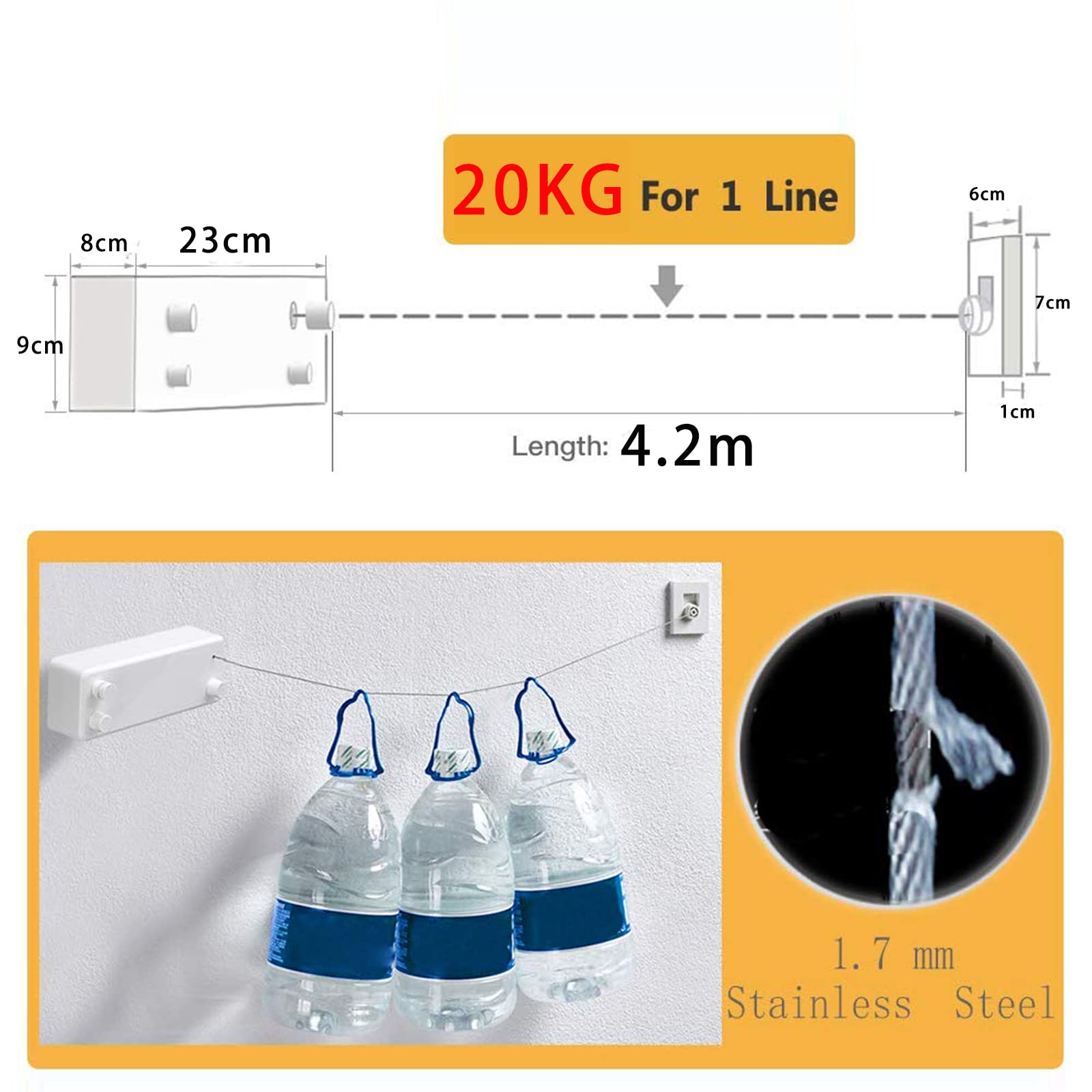 Retractable Clothesline – Heavy Duty Wall Mounted Dual Line