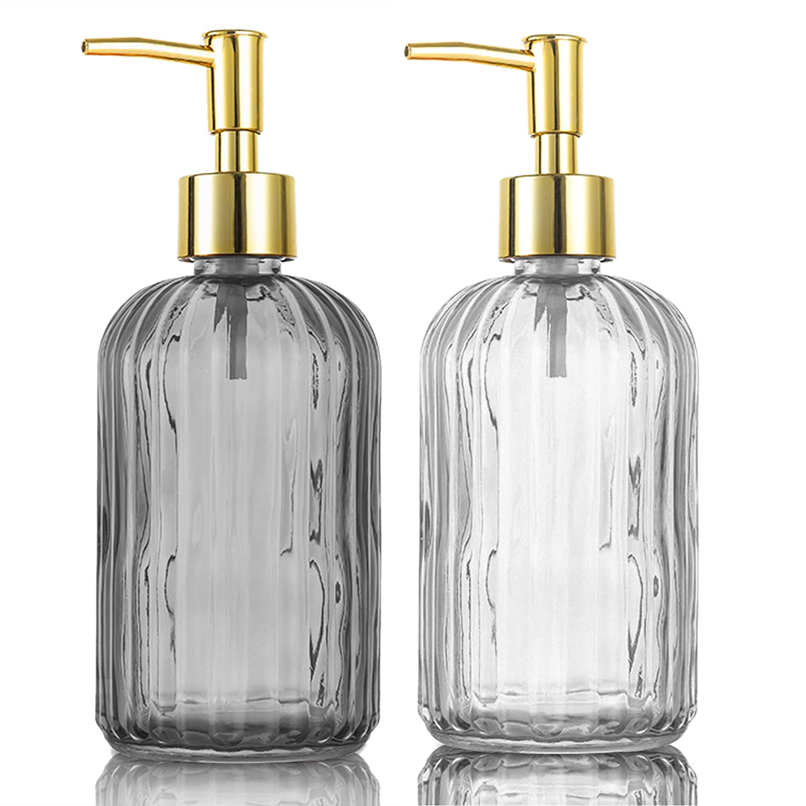 Jolof Store Glass Soap Dispenser | 14oz Refillable Pump Bottle for Bathroom
